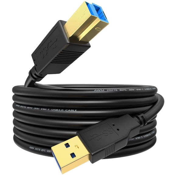 Bicmice USB 3.0 Cable USB B to A Male High Speed 5Gbps Upstream Cable for External Hard Drive,USB-Hub,Docking Station,SATA Enclosure,Scanner,Monitor Type A to B 3.0 Cord-10Ft