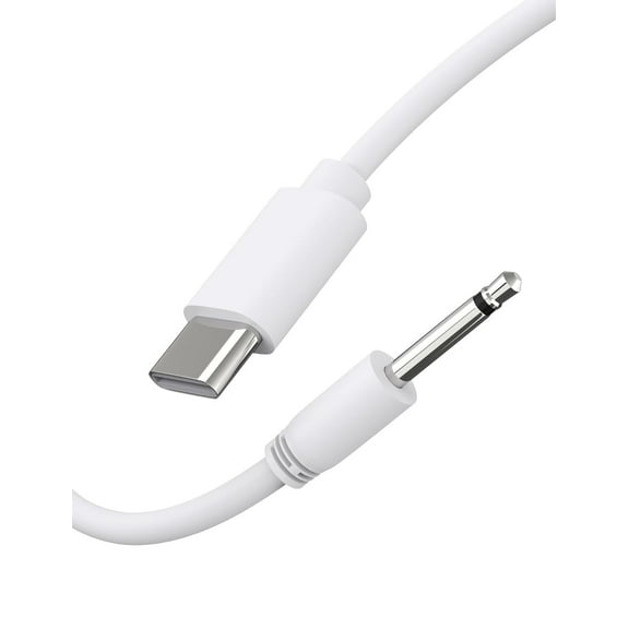 BICMICE USB Type C DC Charging Cable 2.5mm Adapter Cord 2.6Ft Replacement for Massager - 1 Pack (White)