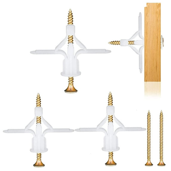 Bicmte Drywall Anchor with Screw Kit - 50 Set Nylon Plastic Drywall and Hollow Wall Anchor Kit