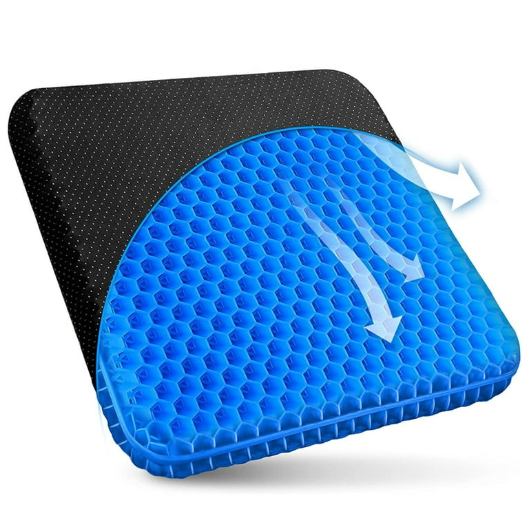 Gel Seat Cushion for Long Sitting - Portable Gel Cushion with Ergonomic  Honeycomb Design - Large Size 16 x 13 x 1.75 Gel Seat Cushions for  Pressure