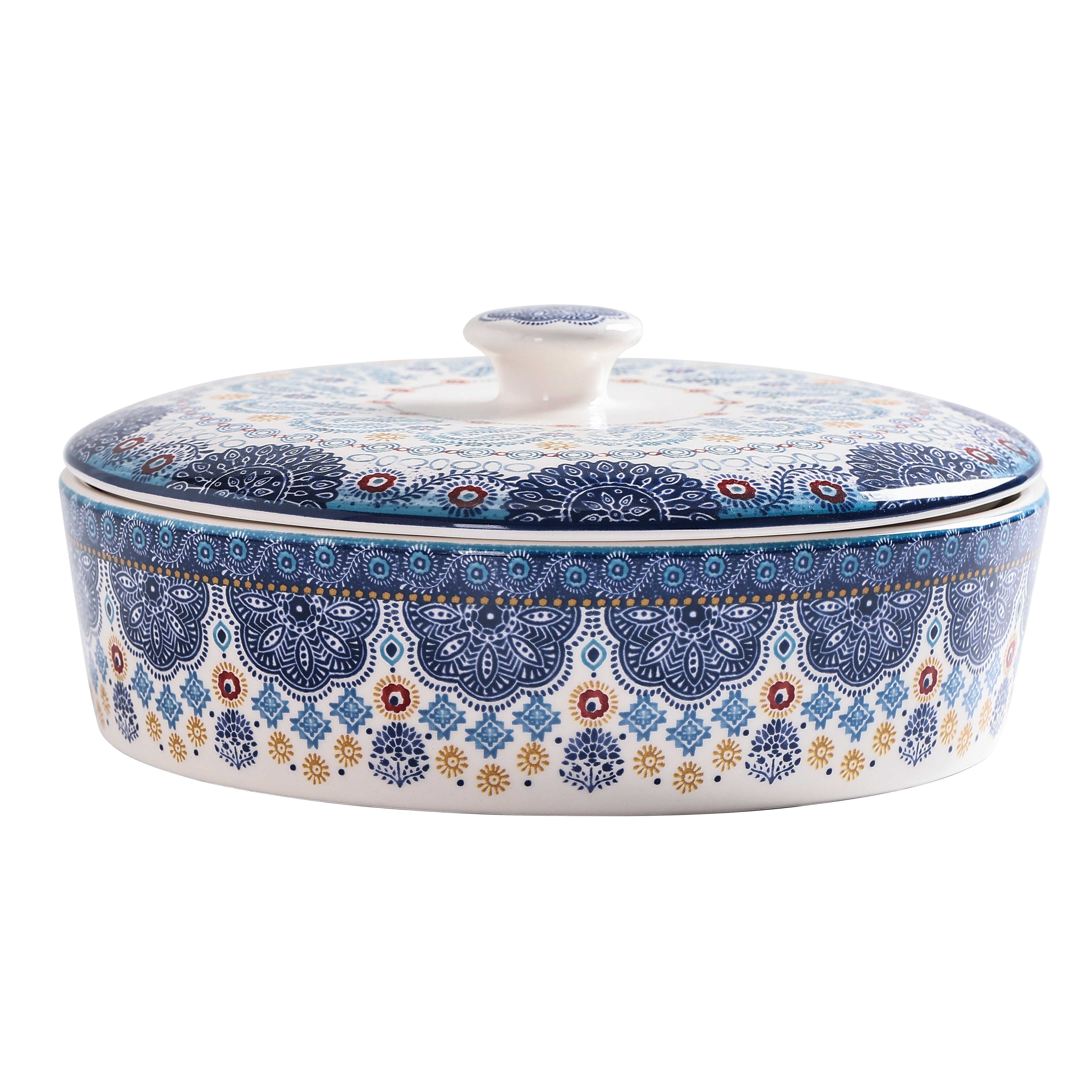 Bico Blue Talavera Ceramic 8.8 inch Tortilla Warmer, Taco Holder