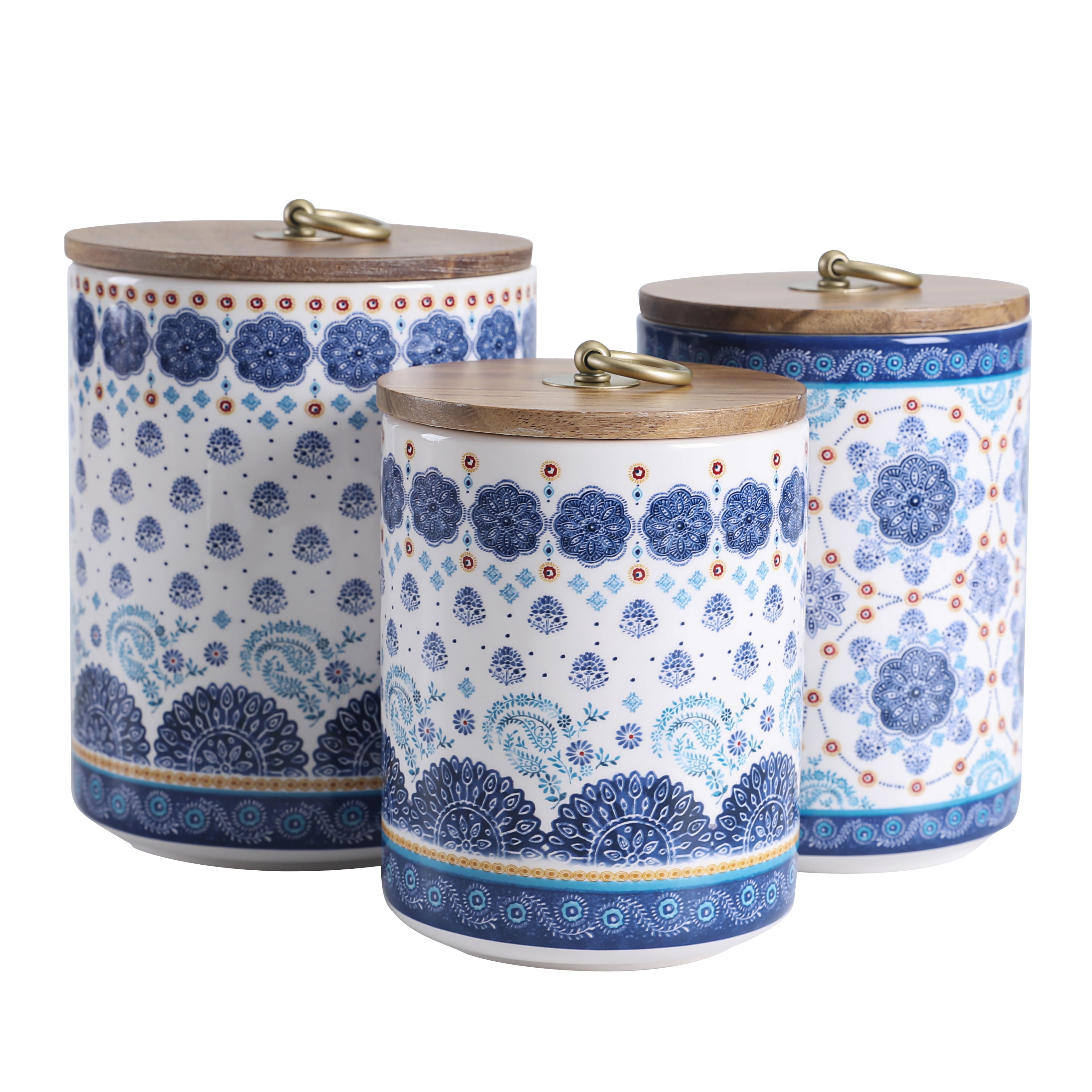 DII Kitchen Accessories Collection Ceramics, Jar Canister Set, Aqua, 3 -  Yahoo Shopping