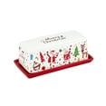 thumbnail image 1 of Bico Christmas Merry Crew Ceramic Butter Dish with Lid, Butter Keeper for Counter, Kitchen, Dishwasher Safe, 1 of 4