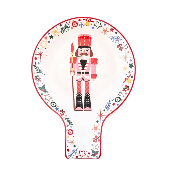 Bico Christmas Soldier Ceramic Spoon Rest, for holding spatula, cooking utensils, Microwave and Dishwasher Safe, Scratch Resistant