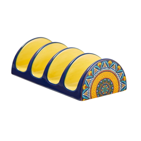 Bico Havana Ceramic Taco Holder, Taco Stand Rack Tray, Microwave and Dishwasher Safe