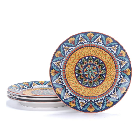 Bico Havana Salad Plates Set of 4, Ceramic, 8.75 inch, Microwave & Dishwasher Safe
