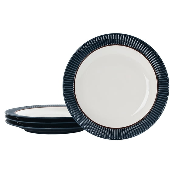 Bico Helios Blue Dinner Plates Set, Set of 4, 10.75 inch, Microwave and Dishwahser Safe, for Pasta, Salad, Maincourse