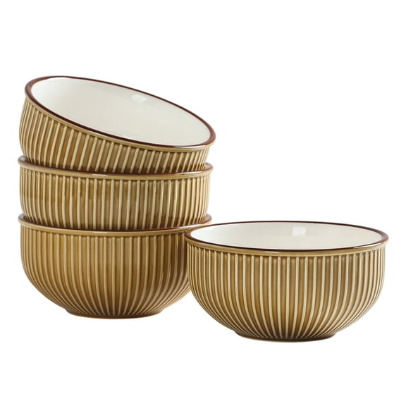 Bico Helios Yellow 26oz Cereal Bowls, Set of 4, for Pasta, Salad, Cereal, Soup & Microwave & Dishwasher Safe