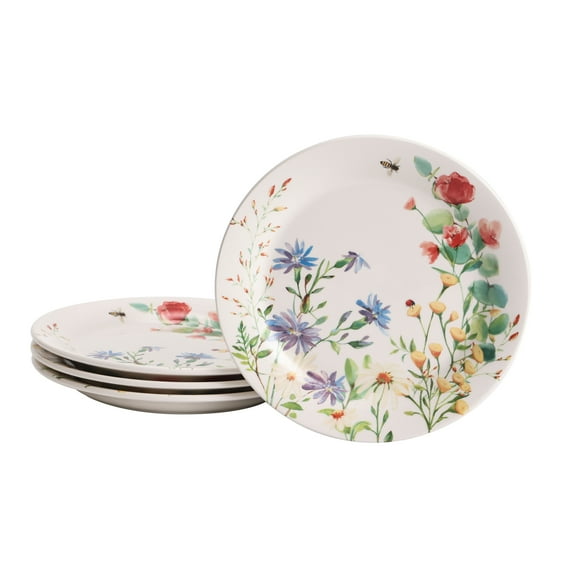 Bico International Summer Provence Dishwasher Safe Ceramic Salad Plate, 8.75 in, 4 Count