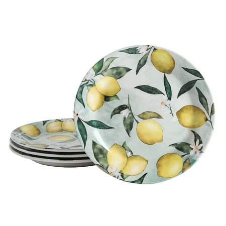 Bico International Lemon Dreams Ceramic Salad Plates, 8.75 inch, Set of 4