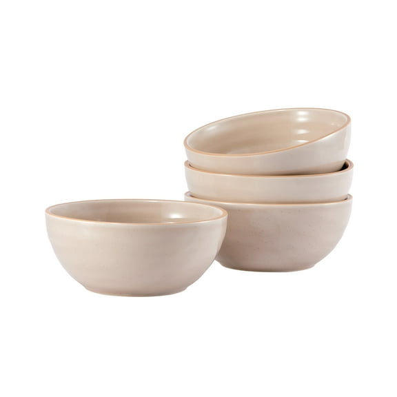 Bico Light Beige Cereal Bowls Set, Set of 4, Microwave and Dishwasher Safe, for Cereal, Soup, Noodles