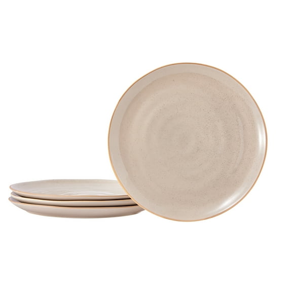 Bico Light Beige Dinner Plates Set, Set of 4, Microwave and Dishwasher Safe, for Main Course, Steak, Pasta