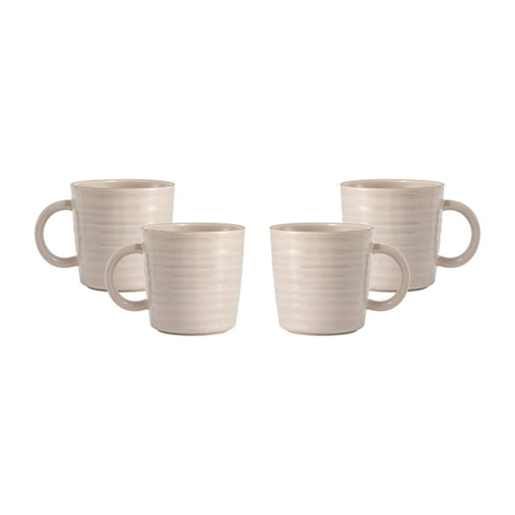 Bico Light Beige Mugs Set, Set of 4, Microwave and Dishwasher Safe, for Coffee, Hot Chocolate, Milk