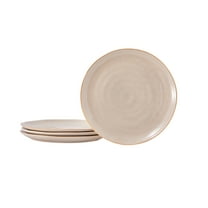 Bico Light Beige Salad Plates Set, Set of 4, Microwave and Dishwasher Safe, for Salad, Appetizer, Side Dishes, Tapas