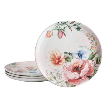 Bico Margret's Garden 11 inch Dinner Plates, Set of 4, for Pasta, Salad, Maincourse, Microwave & Dishwasher Safe