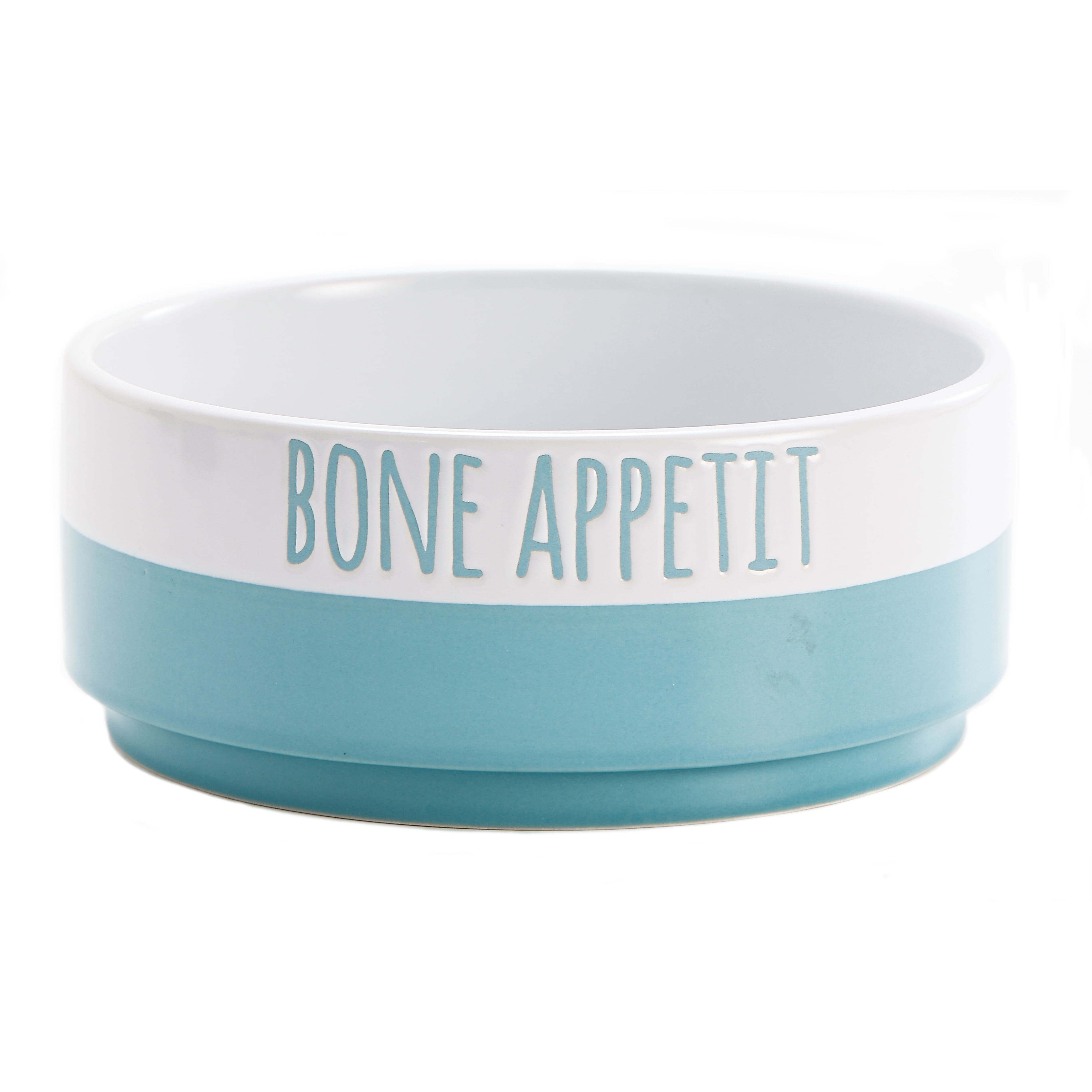 Bico Minimalistic BONE APPETIT Ceramic 76oz Pet Bowl, for Large Size Dog, Puppy, Cat, Kitten, Durable and Dishwasher Safe Stoneware