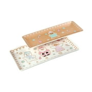 Bico Pastel Gingerbread Man Ceramic 14 inch Rectangular Serving Platter, Set of 2, for Serving Salad, Pasta, Cheese, Ham, Appetizer, Microwave & Dishwasher Safe