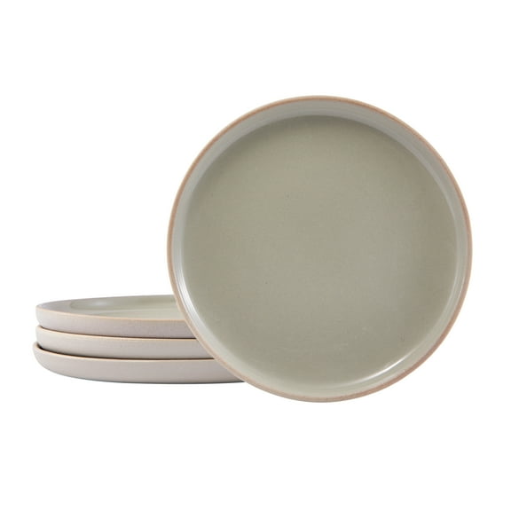 Bico Reactive Glaze Light Grey Dinner Plates Set, Set of 4, Microwave and Dishwasher Safe, for Main Course, Steak, Pasta