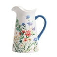 thumbnail image 1 of Bico Summer Provence Ceramic 2.5 Quarts Pitcher with Handle, Decorative Vase for Flower Arrangements, Dishwasher Safe, 1 of 3
