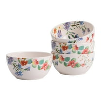 Bico Summer Provence Ceramic Bowls Set of 4, 26oz, for Pasta, Salad, Cereal, Soup & Microwave & Dishwasher Safe