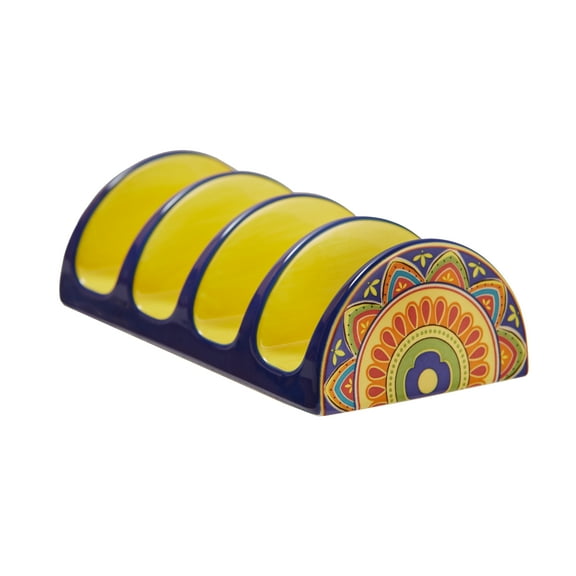 Bico Tunisian Ceramic Taco Holder, Taco Stand Rack Tray, Microwave and Dishwasher Safe