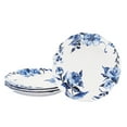 thumbnail image 1 of Bico International Scalloped Dishwasher and Microwave Safe Dinner Plates, Blue Flower, 4 Piece, 1 of 3
