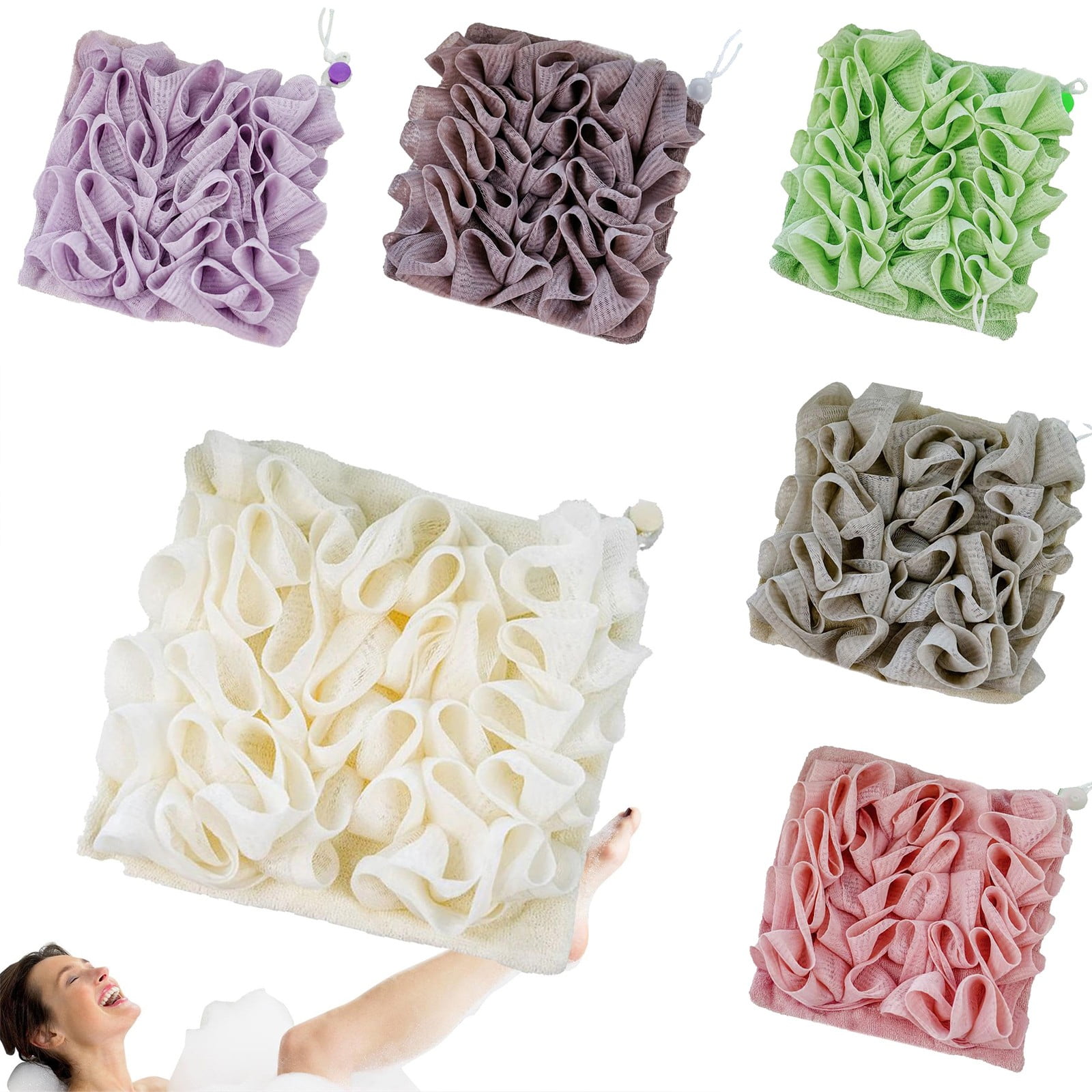 Bicoasu 2024Clearance! Leeff Soft Loofah And Washcloth 2 In 1 Bath