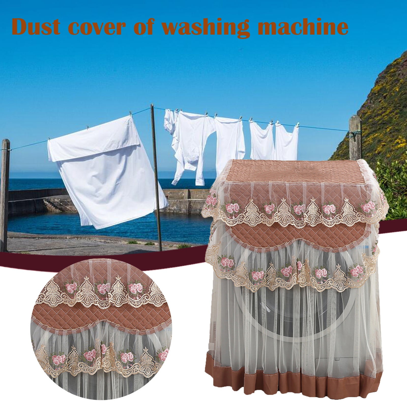Bicoasu 2024Clearance! Washing machine cover lace drum new washing