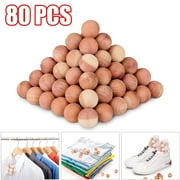 Bicoasu 80PCS Cedar Balls for Clothes Storage and Drawers - Cedar Blocks 100% Natural Aromatic Cedar Wooden Ball