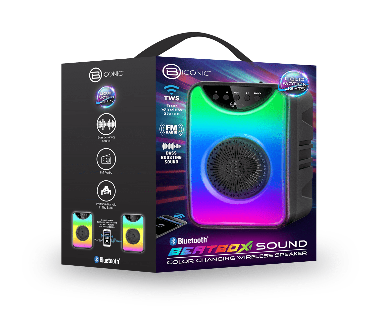 Biconic Beatbox Sound Led Speaker Small 4 Speaker For adults and kids