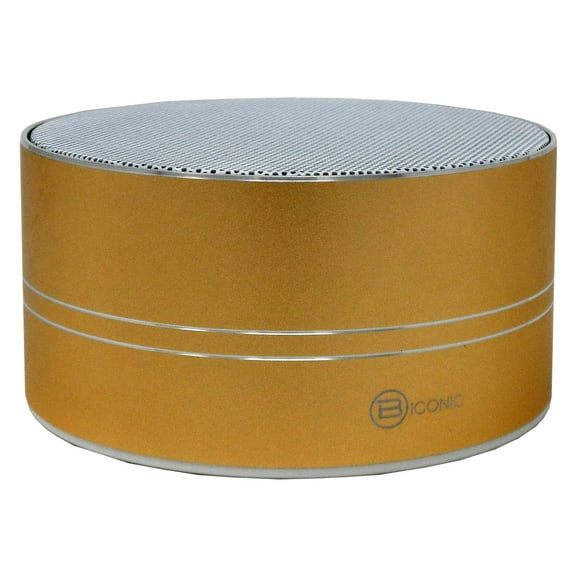 B Iconic Biconic Halo XL Bass Boosting Wireless Speaker, 1 lb, Gold