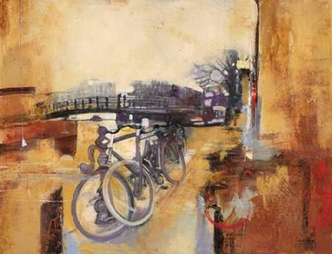 Bicycle Abstract 2 Canvas Art - Gabriela Villarreal Villarreal (22 x 28)