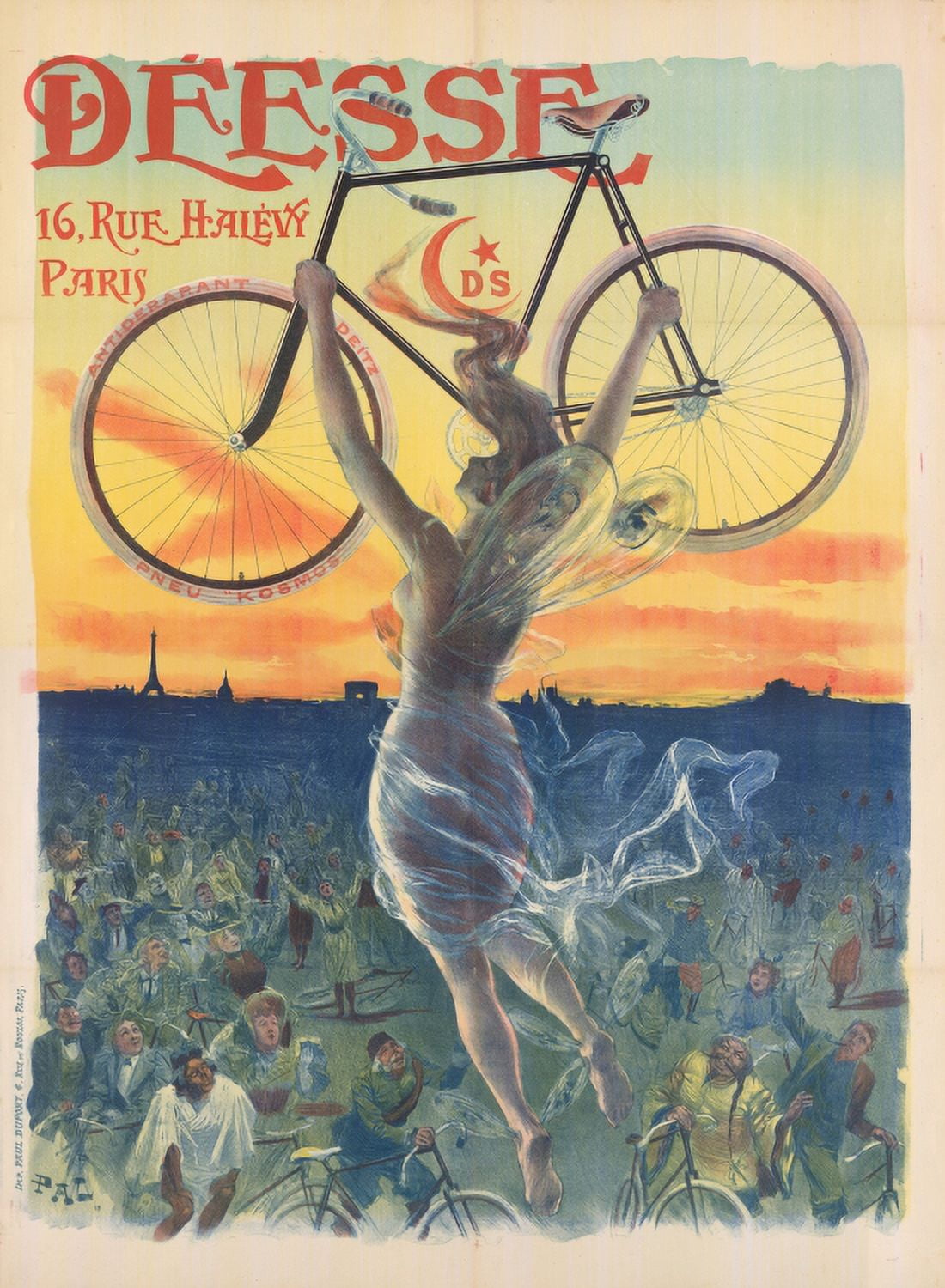 Bicycle Ad Deeesse 16 Rue Halevy Paris Canvas Art - (24 x 36)