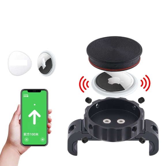 Bicycle AirTag Saddle Mount Hidden Anti-Theft Tracker Holder for Road Bike Seat Rails Secure Locator Mounting Bracket for Tracking and Security Black