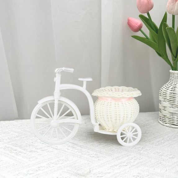 Bicycle Artificial Flower Decor Plant Stand Nostalgic Bicycle Planter Flower Stand Garden Decor For Home Wedding Decoration Desktop Decoration Storage Basket