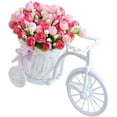 Bicycle Artificial Flower Tricycle Planter Garden Decor Rattan Vase