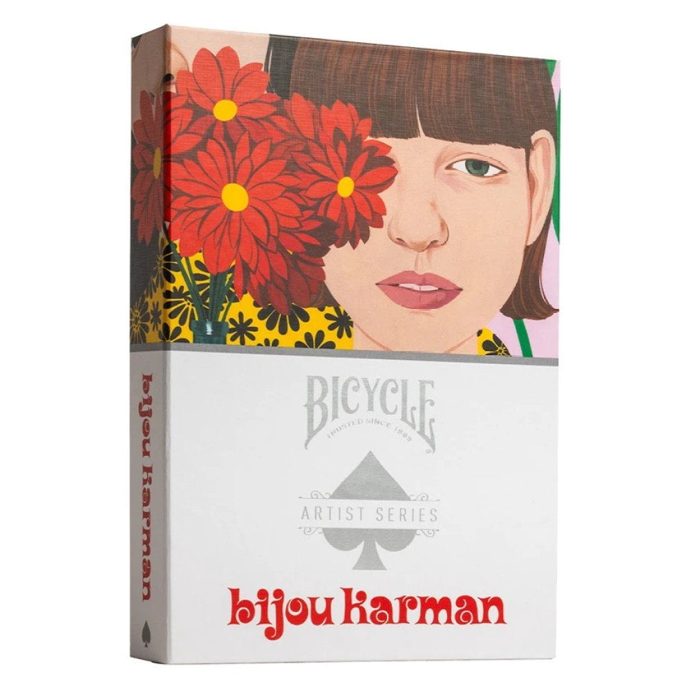 Bicycle Artist Series Bijou Karman Playing Cards Box Set, 2 Deck Collectible Poker Card Set with Book-Style Gift Box, Purple/Red