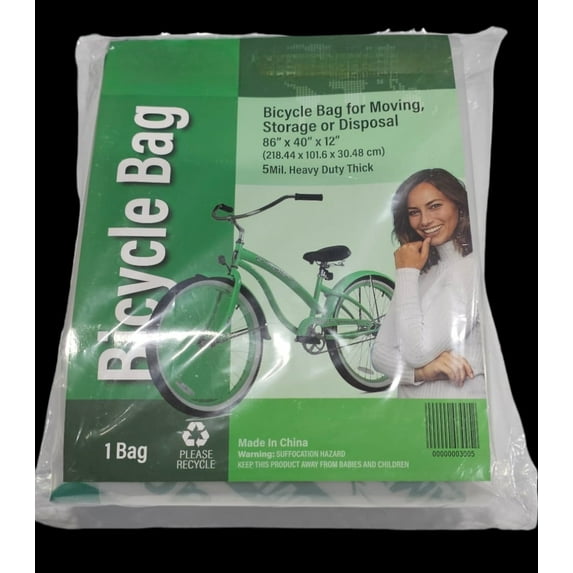 Bicycle Bag Cover 5 Mil Heavy-Duty Bicycle Cover Bag – Ideal for Storage, Transport or Disposal