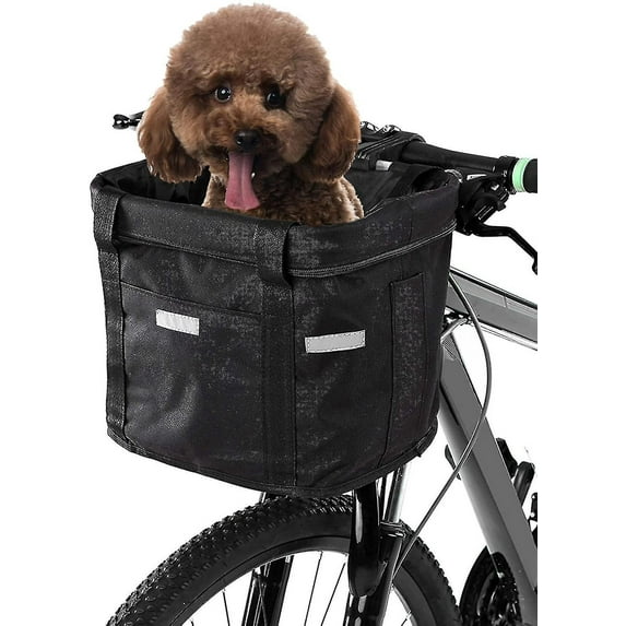 Bicycle Basket Front Detachable Waterproof Bike Handlebar Basket Pet Carrier Frame Bag