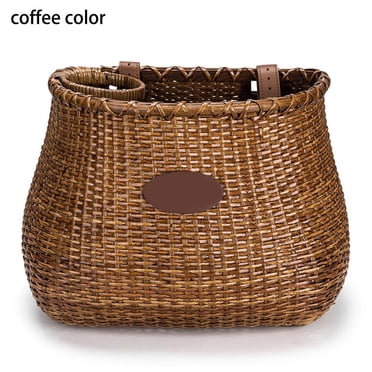 Rattan Bike Basket With Lid - Handmade Cycling Storage For Handlebars