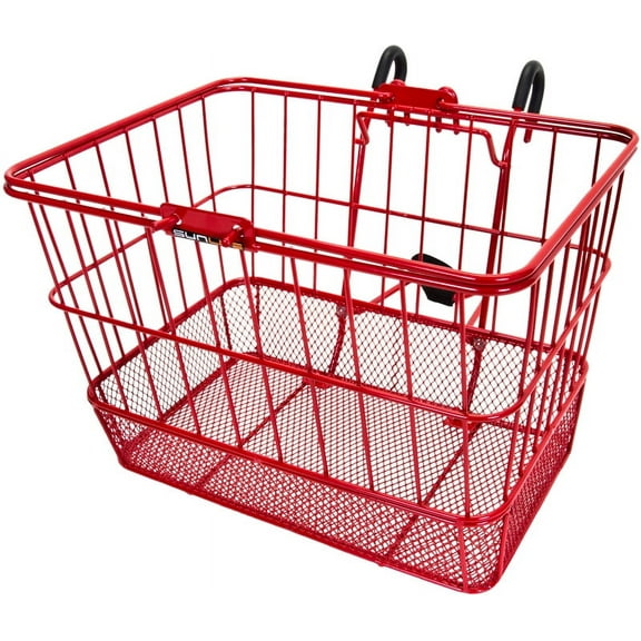 Bicycle Basket Sunlite Front Wire/Mesh Lift-Off Standard Red with Bracket