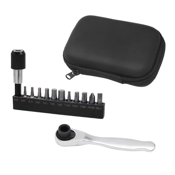 Bicycle Bikes Ratchet Wrench Allen Keys Tool Socket Set Kit 1/4"
