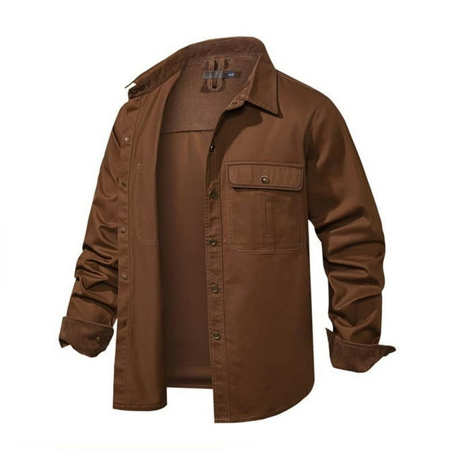 ChuChuDonRen Mens Long Sleeve Summer Blouse Collared Solid ClassicFit