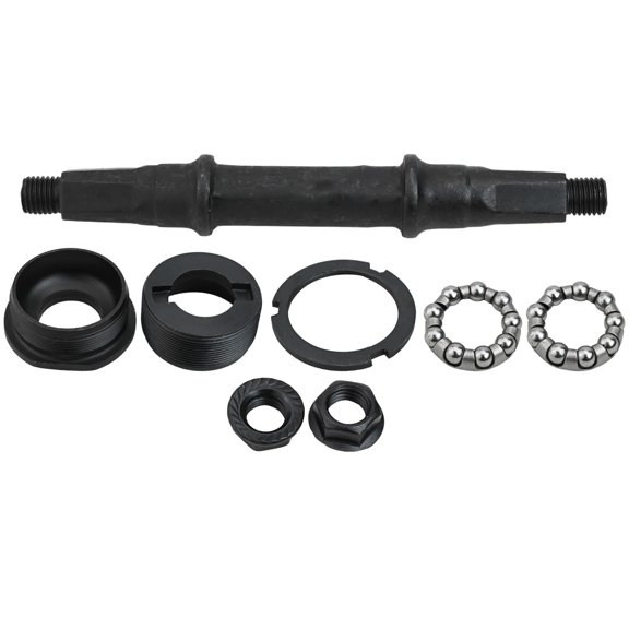 Bicycle Bottom Bracket Axle Kit Square Hole Design With Cups Bearings For Smooth Cycling Performance 14.5X4.5Cm Black Metal Bike Component