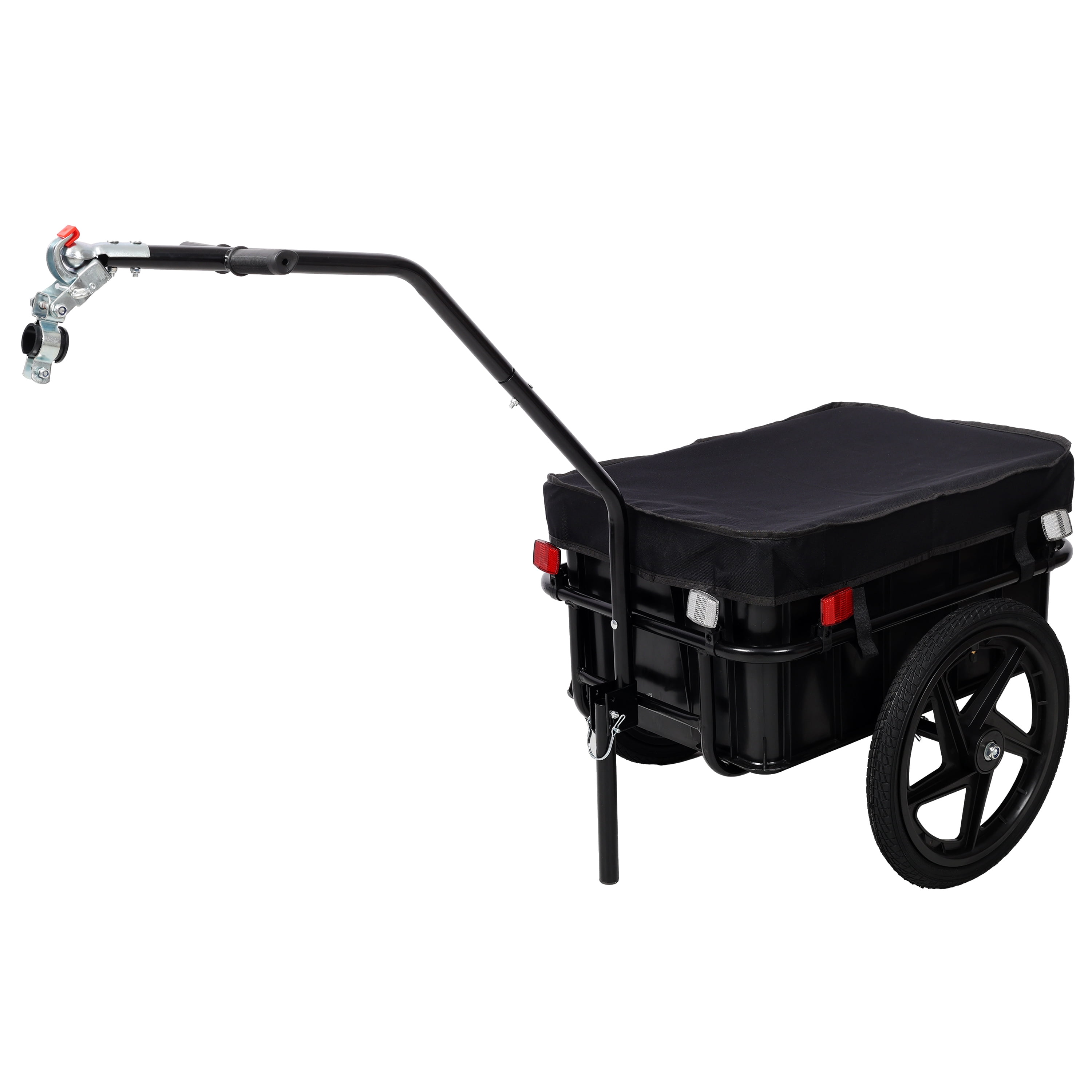 Bicycle Cargo Trailer, Heavy-Duty Metal Frame, Removable Waterproof Cover, Universal Coupler