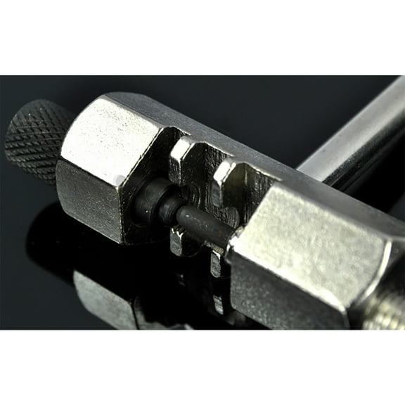 Bicycle Chain Breaker Tool with Rubber Grip, Portable Bike Chain Cutter for Repair and Maintenance in Silver