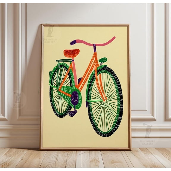 Bicycle Colourful Retro Cycling Poster Unframed Paper Print