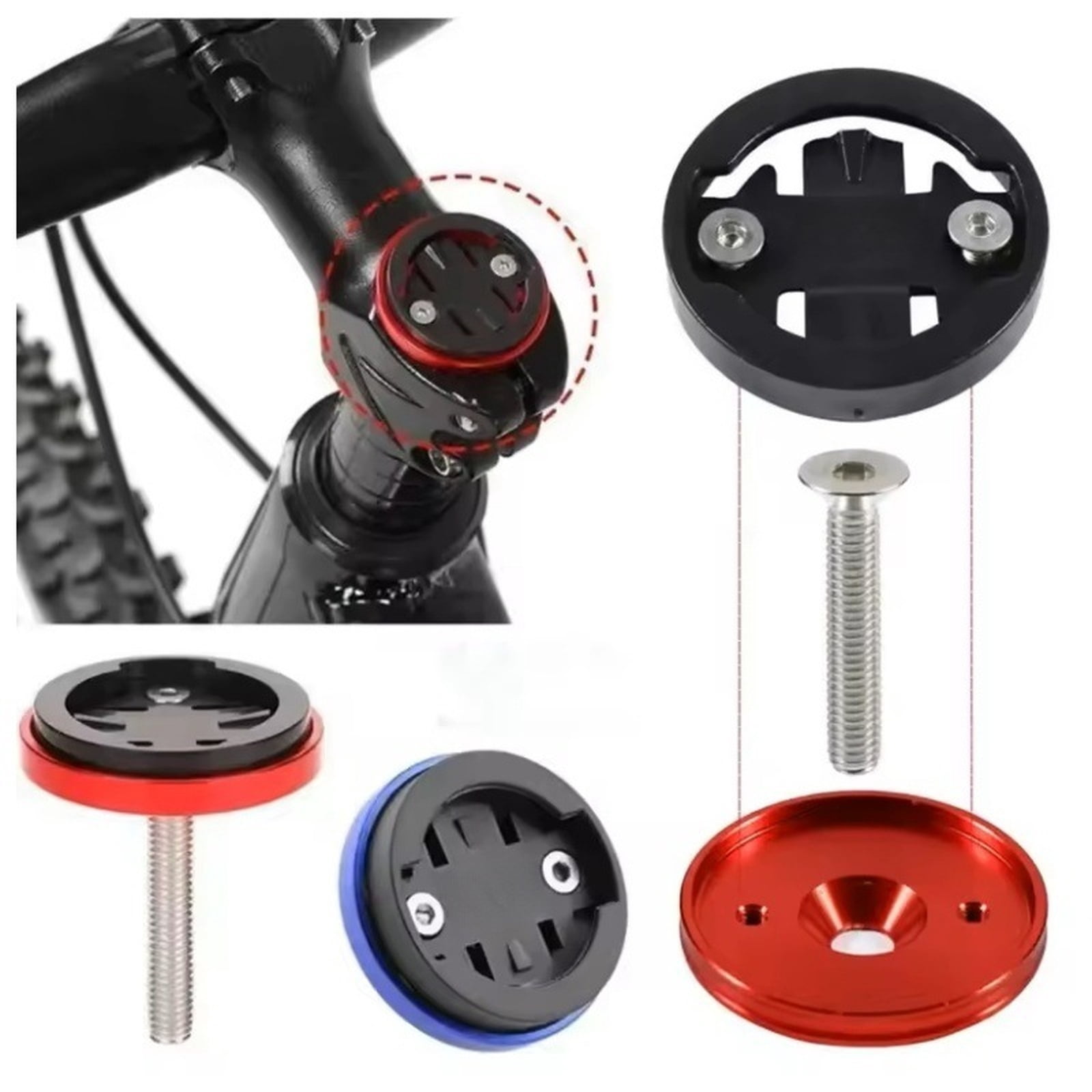 Bicycle Computer Mount, Durable Aluminum Headset Hobby Cap Bracket ...