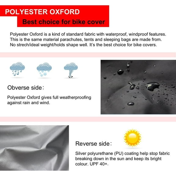 Bicycle Cover，Extra Long Bike Storage Cover，Outdoor Waterproof Sun Protection Dust Wind Proof Travel Bike Cover with Lock Hole Ebike Accessories for Mountain Bike Electric Bike（XXXL）