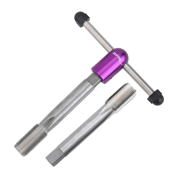 Bicycle Crank Arm Thread Repair Kit for 9/16 Inch Threads, Left and Right Tap Set with Handle, Steel Pedal Thread Repair Tool for ZTTO and Most Cranksets, L and R with Wrench